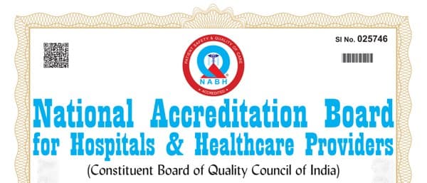 NABH (National Accreditation Board for Hospitals & Healthcare Providers) accreditation certificate for Atmabodh Wellness and Agro Pvt. Ltd.